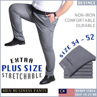 READY STOCK Big Plus Size Men Elastic Business Pants Non Iron Formal Seluar Office Lelaki MP 047 2SE