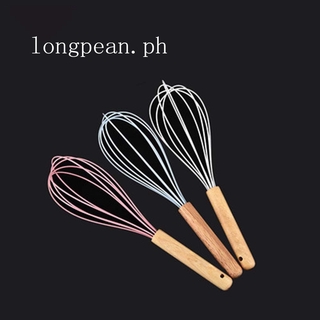 Silicone Wooden Whisk Egg Beater Kitchen Utensil Cookware