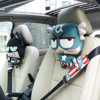 Cartoon car headrest neck pillow car seat headrest neck pillow cushion with cute spot supplies automotive interior (1)
