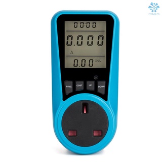 LCD Display Electricity Usage Power Meter Socket Energy Watt Volt Amps Wattage KWH Consumption Analyzer Monitor Outlet AC230V~250V