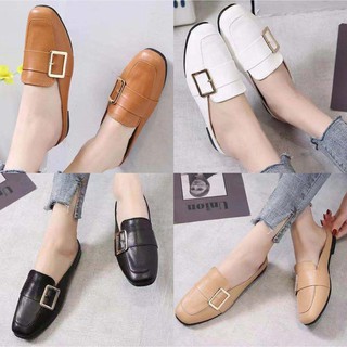 【MISS YOU】New leather Korean Fashion Half Drag Sandals 168# (1)