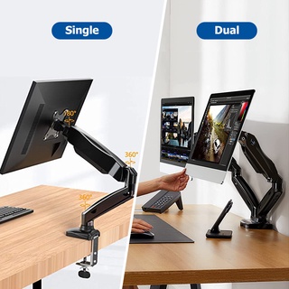 Single/Dual Monitor Stand Mount Arm- Adjustable Gas Spring Monitor Arm Swivel Bracket for Computer