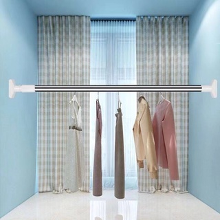 Punch-free Telescopic Clothes Rail Adjustable Shower Curtain Rods Simple Support Rod (1)