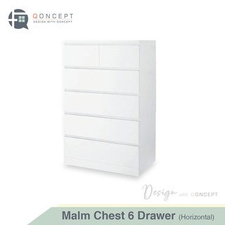 Qoncept Furniture MALM Chest of 6 Drawers Vertical (White) (8)