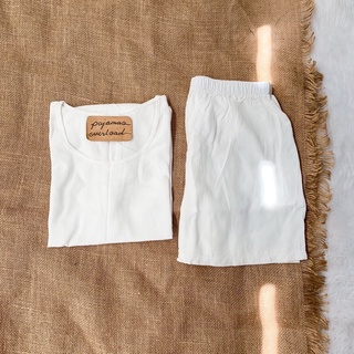LIZ | soft linen oversized shirt + shorts loungewear pajama set | PajamasOverload (5)