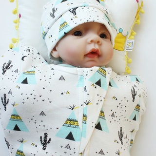 Knitted Fabric Baby Combination Knitted Quilt Newborn Baby Swaddling Thin Skin Friendly Cotton Quilt Baby Sleeping Bag