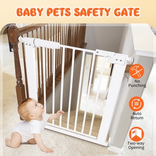 Adjustable Baby Safety Door Gate 61-70.9cm Pet Dog Cat Fence Stair Door Metal High Strength Iron Gate For Kids Safety Protection