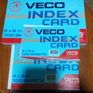 Veco Index Card white Ruled both sides 100 sheets per pack