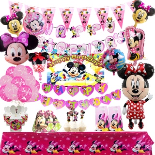 Minnie Mouse Design Theme Cartoon Party Set Tableware Birthday Party Decoration For Children