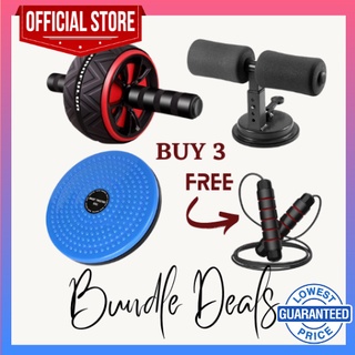 Isekaido Fitness Bundle Deals (Sit-up bar/Waist Twisting Disk/Ab Roller + FREE)