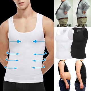 Mens Slimming Body Shaper Vest Shirt Abs Abdomen Compression Shirt to Hide Gynecomastia Moobs