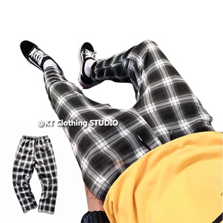 Cargo Khaki Jagger Jogger Pants For Men Jogging Pants Unisex Plus Size Lee Running Walking 6 Pocket Pants For Men Adult Long Trousers Ins trend black and white plaid casual pants summer Hong Kong big boys BF Style Men's loose and all-match for men sports