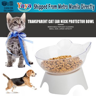 【Fast Dlivery】Cat Dog Bowl Elevated Bowls Tilted Raised Food Container With Stand Single Bowls