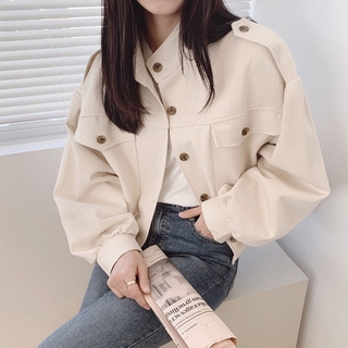 37715 Casual Loose All-Match Long-Sleeved Coat Top Mint Beauty Clothes