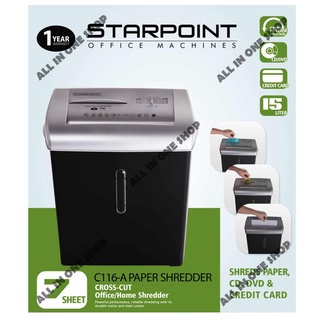 Office Equipment✥Crosscut paper shredder machine. Starpoint C116A Paper shredder machine. Heavy duty