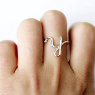 Singsing Letter Ring (Q~Z) Abjad Alphabet Ring Rings Adjustable Ring Korean Ring Fashion Aksesoris Simple Ring