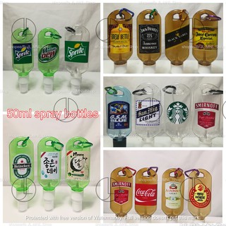 Liquor Inspired Alcohol Customized Trigger Spray Bottle Clear Amber White Color Bottle w/ Keychain (1)