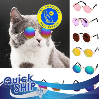 Pet Products Lovely Vintage Round Cat Sunglasses Reflection Eye wear glasses For Small Dog Cat Pet