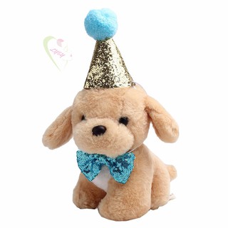 LE Pet Dog Cat Puppy Collar Bowknot Hat Adjustable Sequin For Christmas Birthday Party @PH (2)