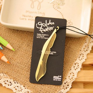 2pcs New Reading Animal Hollow Feather Gold Plated Metal Bookmark