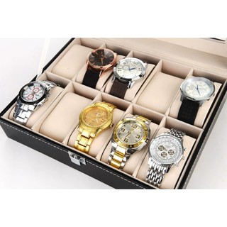 ＴＯＷＮＳＨＯＰ 10 Grids Watch Storage Organizer Box Ring Collection Boxes (7)