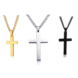 YGT Simple single cross necklace pendant jewelry Christianity with chain fashion for boys and girls birthday