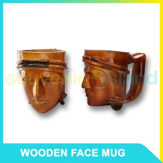 partyneeds Wooden Face Mug Baguio Igorot Philippine Souvenir