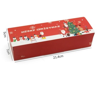 Gift Boxes┋☒FP1189 (20PCS) Christmas Pastry Box Red Long Box for Sweet Treats Cookie Gift Box Gift