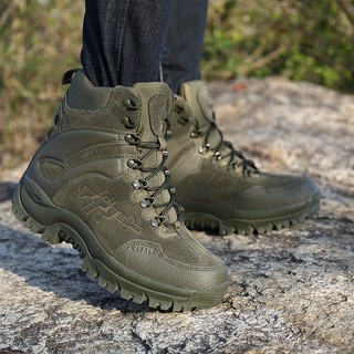Men leather tactical boots waterproof tooling shoes (8)