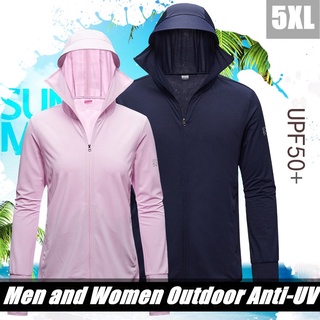 Sun Protection Clothing Men Women Thin Long Sleeve Ice Silk Breathable Hooded Hiking Sport Jacket Ou