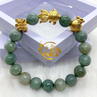 24K HK Mystic Knot | Gold Fish | Money Bag na in Burmese Jade Pawnable