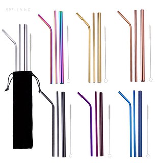 5pc Reusable Stainless Metal Straw Set