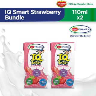 Del Monte Vinamilk IQ Smart Strawberry Flavored Milk Drink 110ml Bundle of 2 (2 x 110ml)