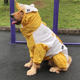 pet water~dog water~Large dog raincoat golden Samoye Labrador medium large dog four legged full waterproof pet poncho
