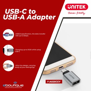 UNITEK OTG Type-C USB Converter Adapter Cable for Android/Laptop/Phone/Computer (Y-A025CGY) (1)