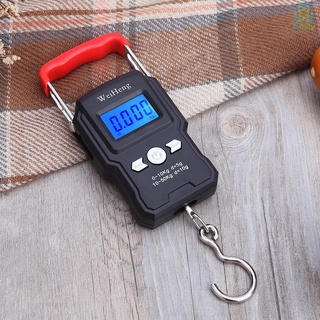 [EMILY]50Kg/5g LCD Digital Display Backlight Portable Hanging Hook Scale Double Accuracy Fishing Tra