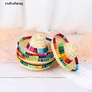 (hot*) Mini Pet Dogs Straw Hat Sombrero Cat Sun Hat Beach Party Straw Hats Dogs Hat ruitufang