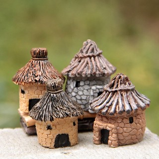 Stone House Miniature Ornament Resin Bonsai Dollhouse Fairy Garden Decor