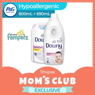 Downy Hypoallergenic Laundry Fabric Conditioner Bottle (800mL) + Refill (690mL)