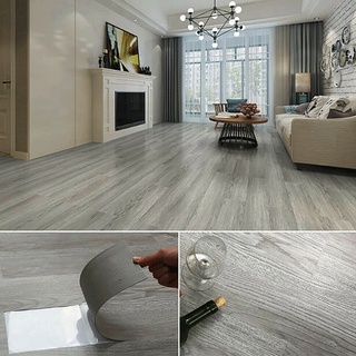 home decor┇Self-Adhesive PVC Vinyl Flooring Tiles 40pcs 6"x36"x2.0mm Waterproof for Home (3)