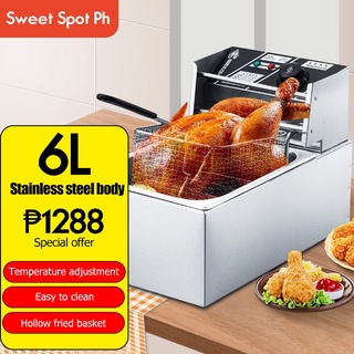 Ready Stock/▬Electric fryer 6L 12L large capacity fried chicken fries frying machine single and dou