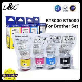 L&C Brother BT5000 Ink BT6000 4 Color Ink Set Dye Ink Compatible Printer DCP-T310 T510W T710W