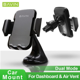 BAVIN PS09 Dual Mode Mobile Car Mount Holder Free Rotation 360° Air Vent Holder Dashboard Windshield