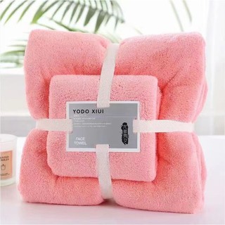Super Soft And Comfortable Coral Towel 1* Face Towel and 1*Bath Towel 2 in 1