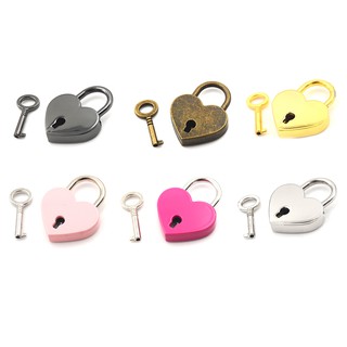 Mini Padlock Love Heart Shape Padlock Tiny Luggage Bag Case Lock With Keys#A15