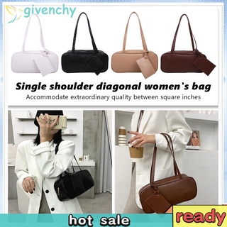 PU Leather Women Underarm Bag Fashion Rectangle Shape Simple Solid Color Handbag (1)