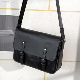 ۩❁₪Men s shoulder bag Japanese clamshell messenger briefcase fashion classic retro crazy horse PU l