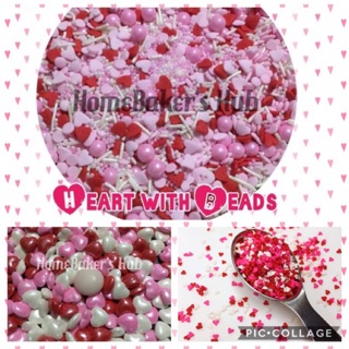 Sprinkles Edible Tricolor Heart 3color Dragees Candy Valentines Theme