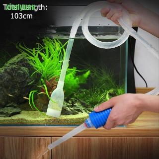XY New Aquarium Gravel Battery Fish Tank Vacuum Syphon Cleaner Pump Water 103cm