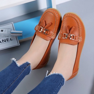 【READY STOCK】Women's Casual Loafers Women's Flat Work Moccasin Shoes Women's Fashion Shoes